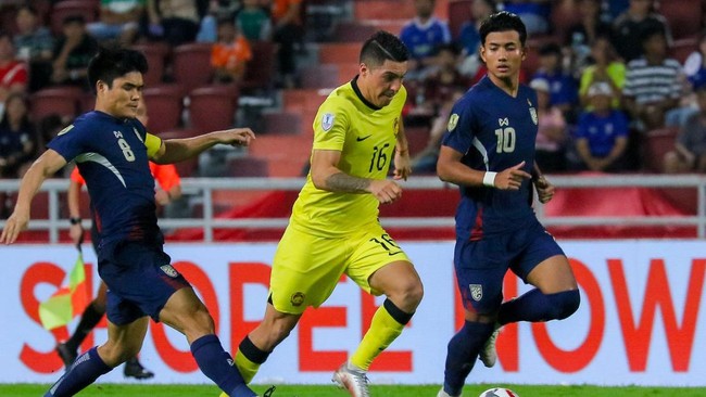 Timnas Thailand saat melawan Timnas Malaysia di Piala AFF 2024